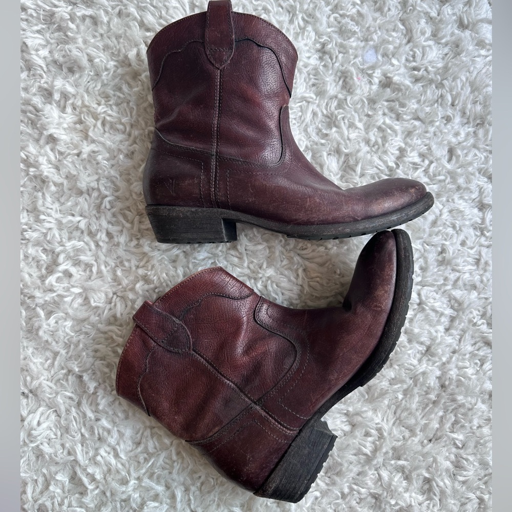 Frye Brown Leather Ankle Boots